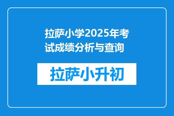 拉萨小学2025年考试成绩分析与查询