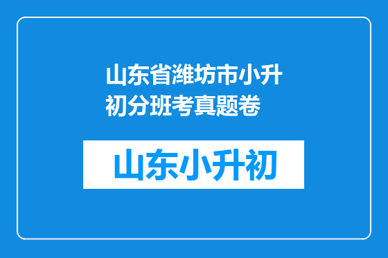 山东省潍坊市小升初分班考真题卷