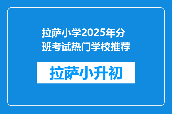 拉萨小学2025年分班考试热门学校推荐