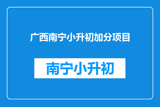 广西南宁小升初加分项目