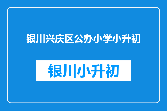 银川兴庆区公办小学小升初