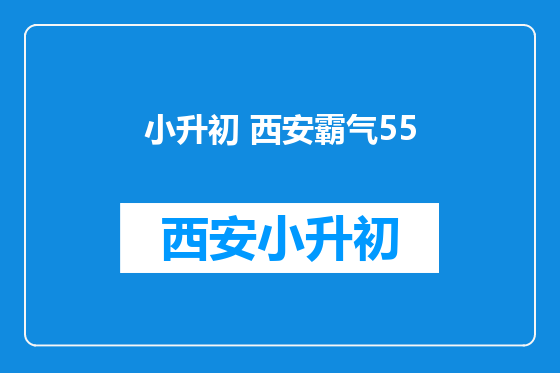 小升初 西安霸气55