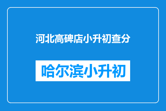 河北高碑店小升初查分