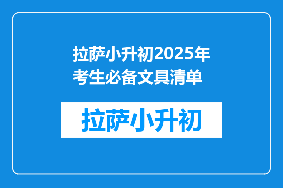 拉萨小升初2025年考生必备文具清单