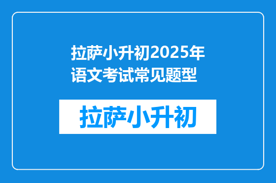 拉萨小升初2025年语文考试常见题型
