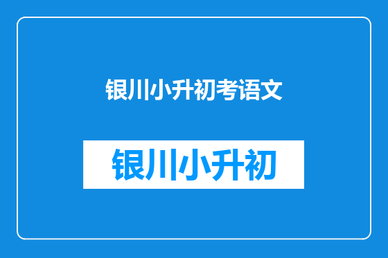 银川小升初考语文