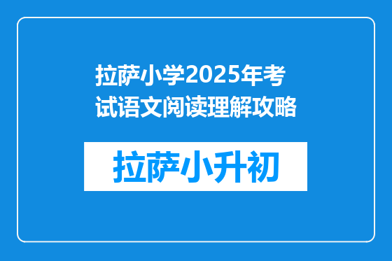 拉萨小学2025年考试语文阅读理解攻略