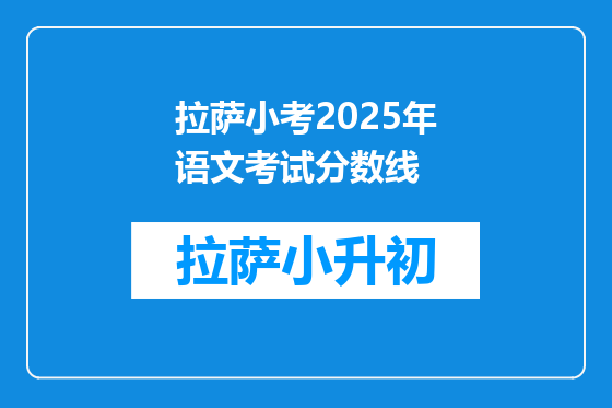 拉萨小考2025年语文考试分数线