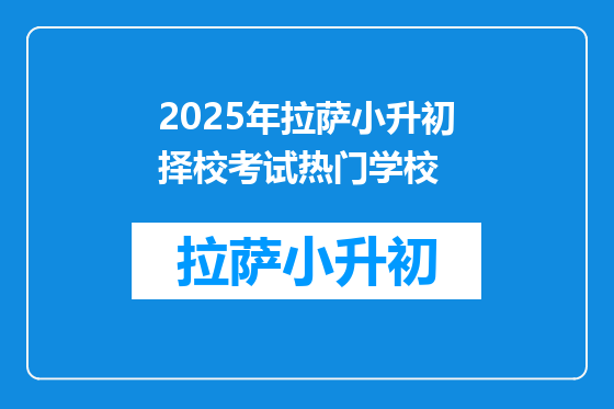 2025年拉萨小升初择校考试热门学校