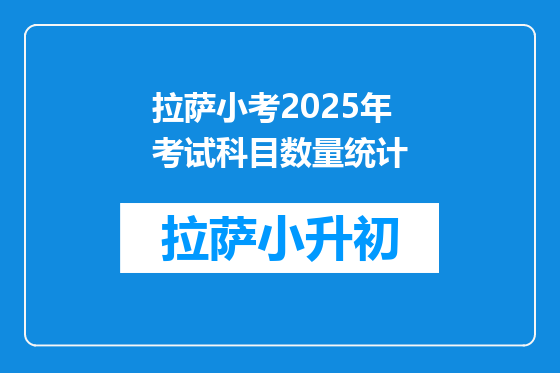 拉萨小考2025年考试科目数量统计