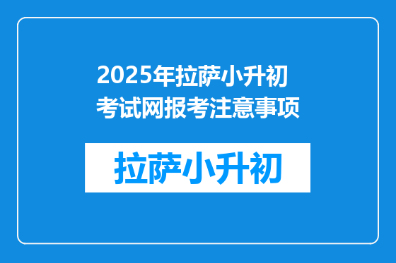 2025年拉萨小升初考试网报考注意事项