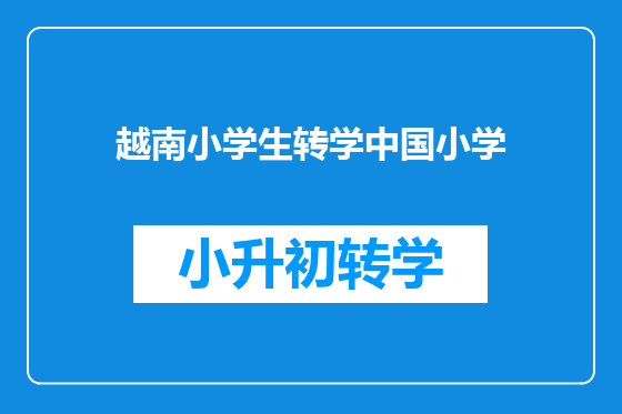 越南小学生转学中国小学