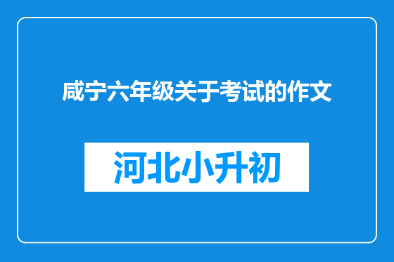 咸宁六年级关于考试的作文
