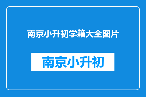 南京小升初学籍大全图片