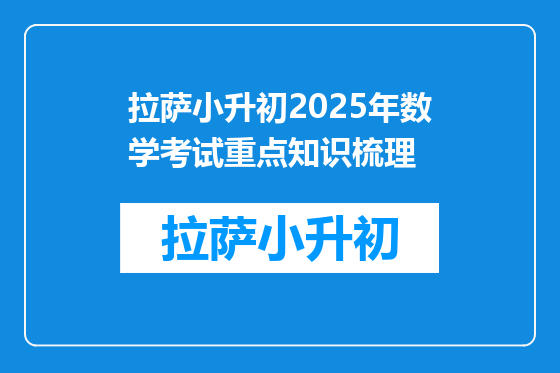 拉萨小升初2025年数学考试重点知识梳理