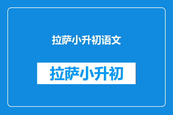 拉萨小升初语文