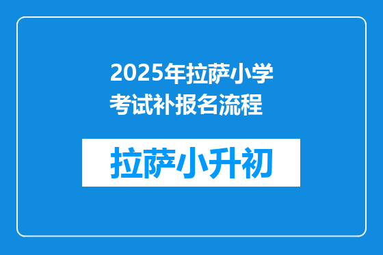2025年拉萨小学考试补报名流程