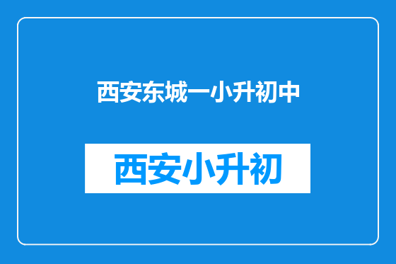 西安东城一小升初中