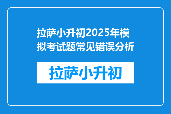 拉萨小升初2025年模拟考试题常见错误分析