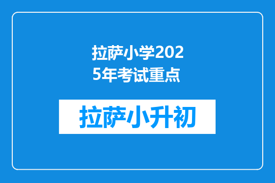 拉萨小学2025年考试重点