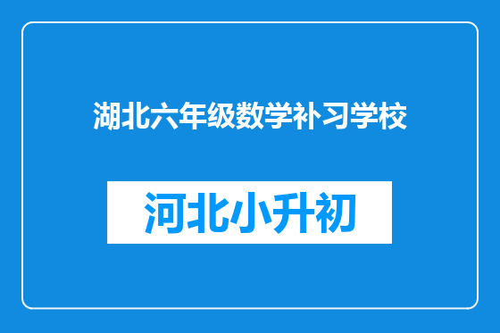 湖北六年级数学补习学校