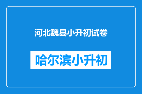河北魏县小升初试卷