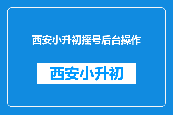 西安小升初摇号后台操作