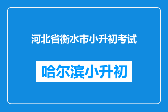 河北省衡水市小升初考试