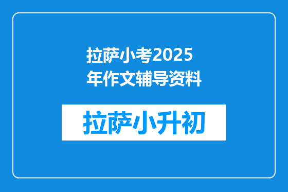 拉萨小考2025年作文辅导资料