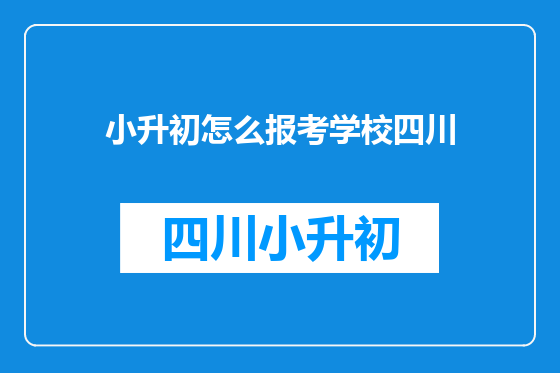 小升初怎么报考学校四川