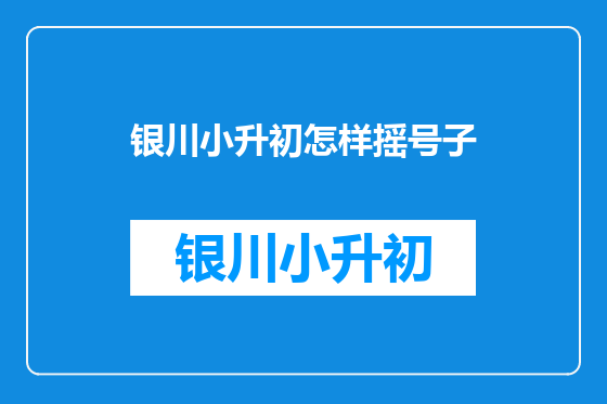 银川小升初怎样摇号子
