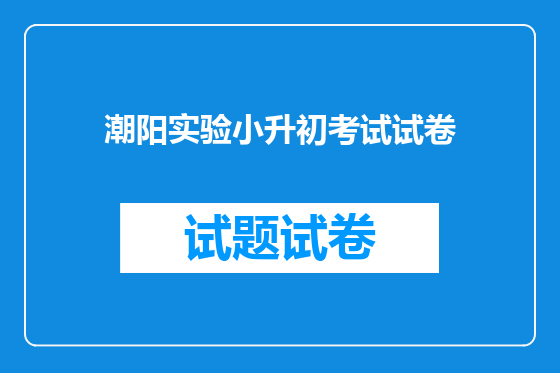 潮阳实验小升初考试试卷