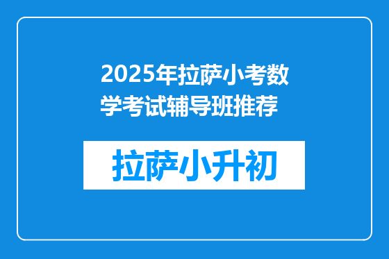 2025年拉萨小考数学考试辅导班推荐