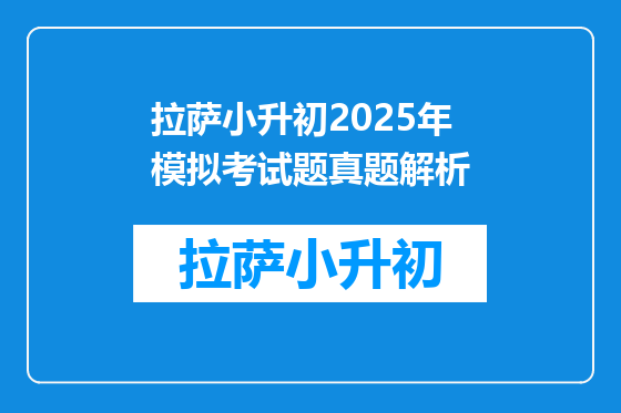 拉萨小升初2025年模拟考试题真题解析