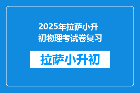 2025年拉萨小升初物理考试卷复习