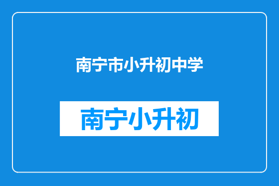 南宁市小升初中学