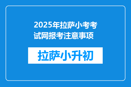 2025年拉萨小考考试网报考注意事项