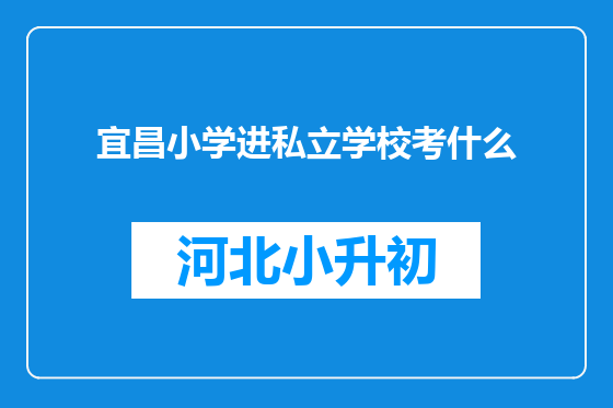 宜昌小学进私立学校考什么