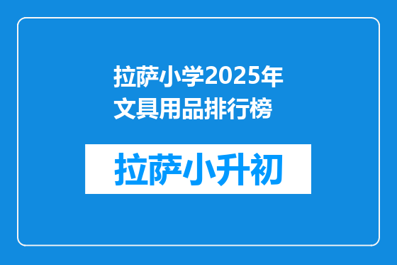 拉萨小学2025年文具用品排行榜