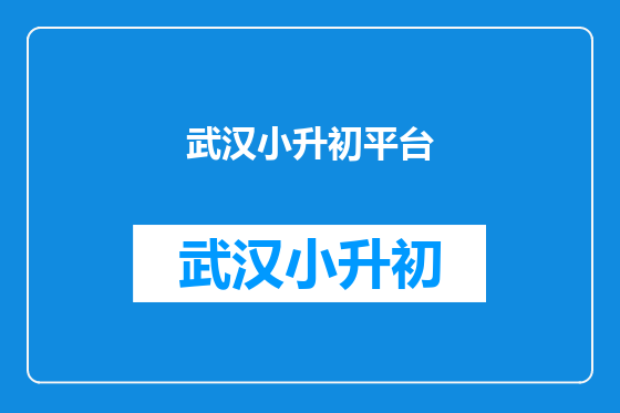 武汉小升初平台