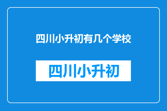 四川小升初有几个学校