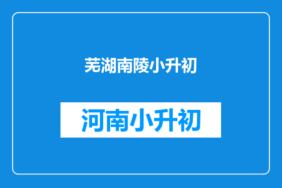 芜湖南陵小升初