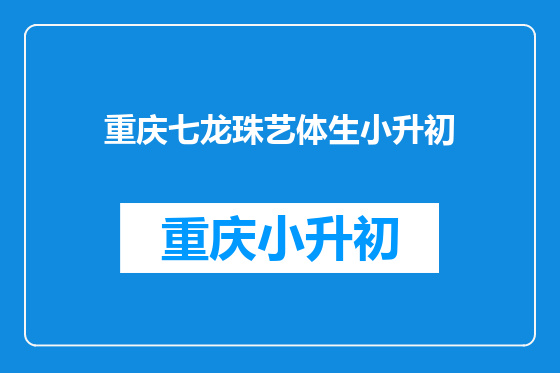 重庆七龙珠艺体生小升初