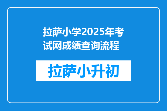 拉萨小学2025年考试网成绩查询流程