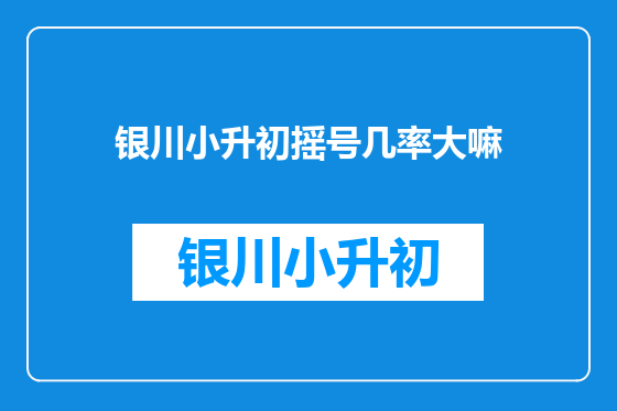 银川小升初摇号几率大嘛