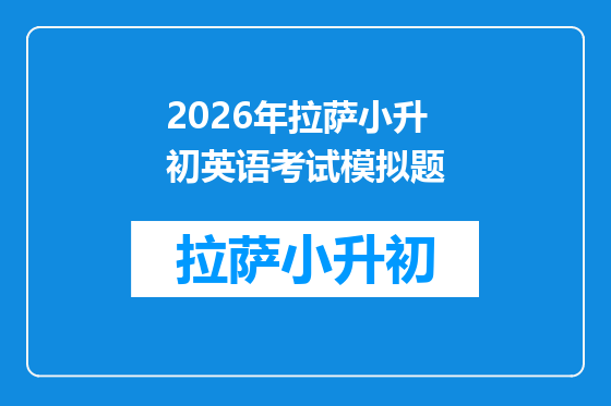 2026年拉萨小升初英语考试模拟题