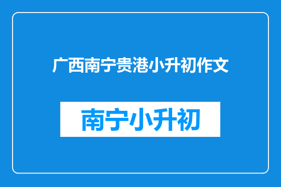广西南宁贵港小升初作文