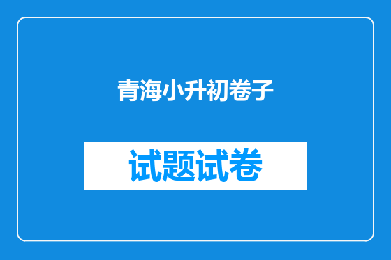 青海小升初卷子