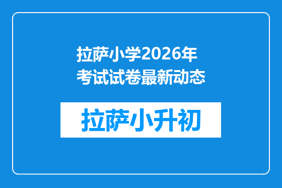 拉萨小学2026年考试试卷最新动态