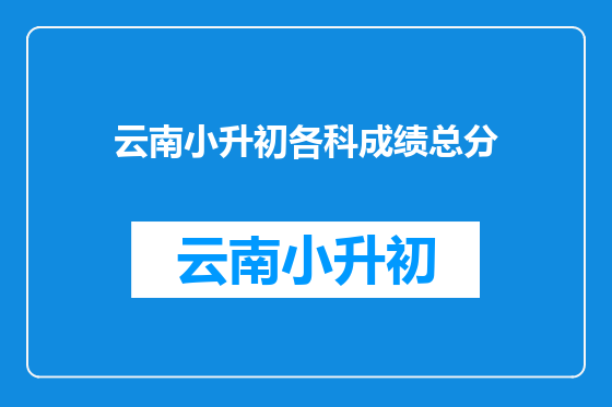云南小升初各科成绩总分